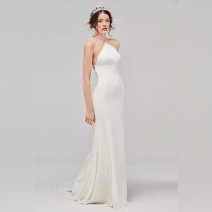Willowby by Watters 59310 Knox Wedding Dress Ivory Halter Strappy Back size 6